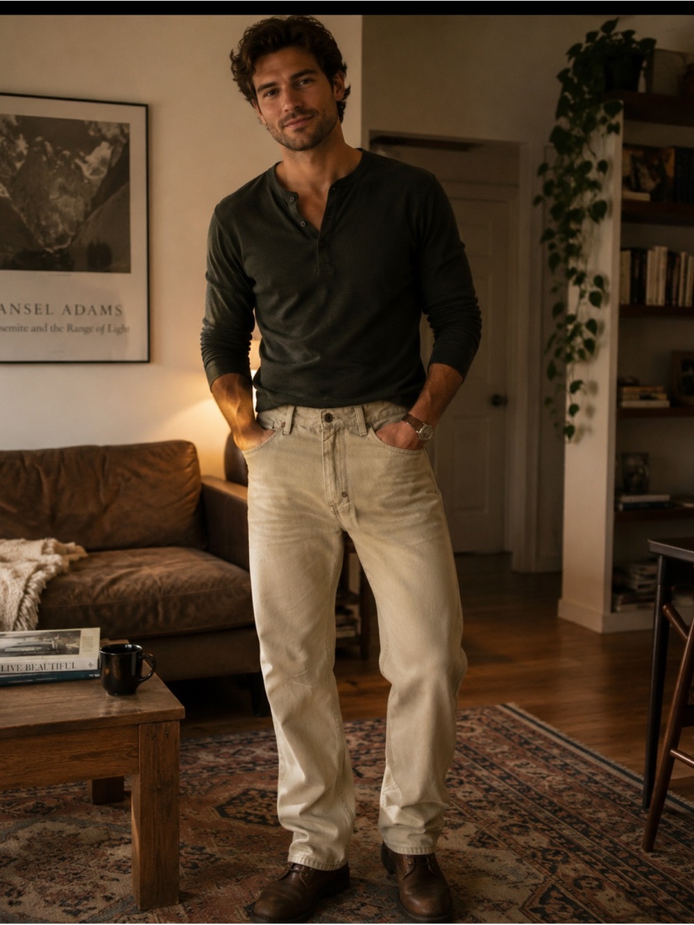 Sean John Relaxed Jeans in Light Beige